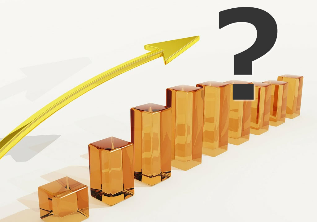 価格が上昇するイメージと？マーク